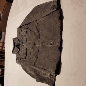 LOGO by Lori Goldstein Gray Denim Jacket